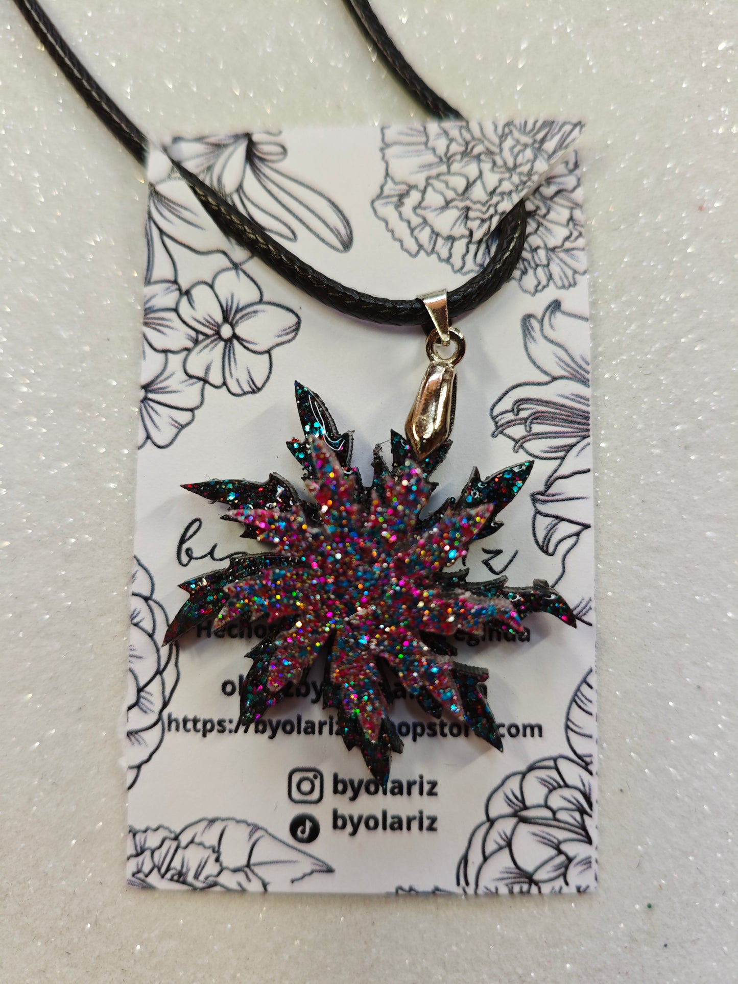 Collar Eguzkilore pequeño gliter fondo negroi
